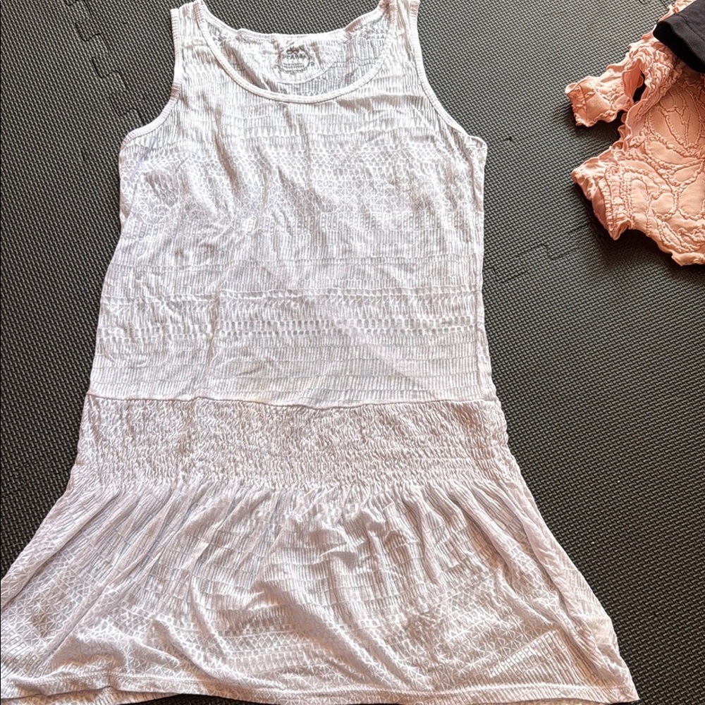 Prana White Sleeveless coverup miniDress
